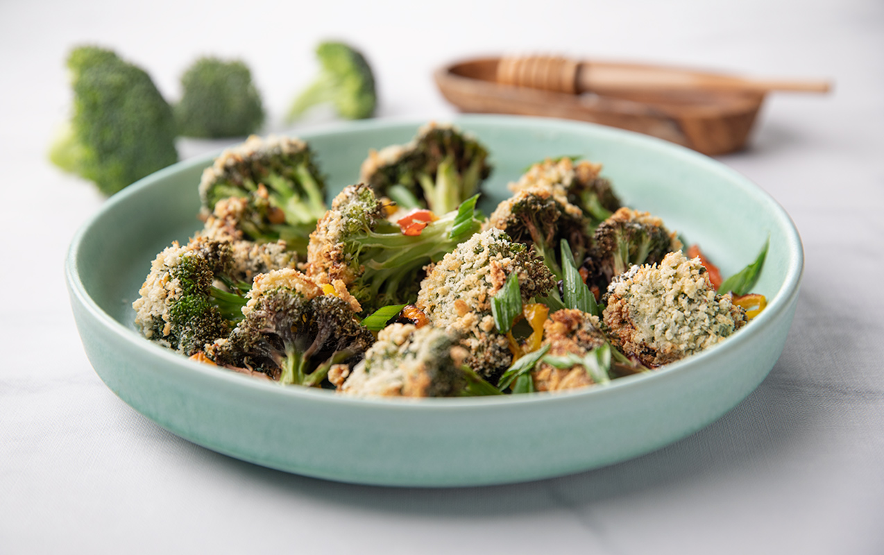 Air-Fried Hot Honey Broccoli